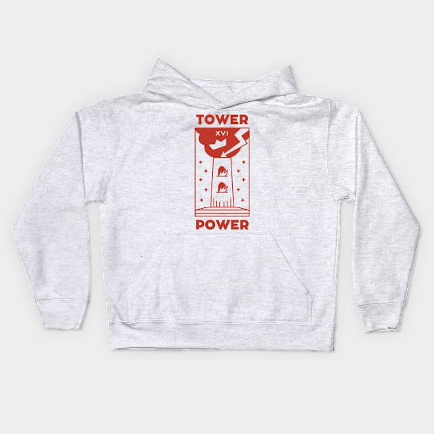 Tower Power Tarot Card Kids Hoodie by moonlobster